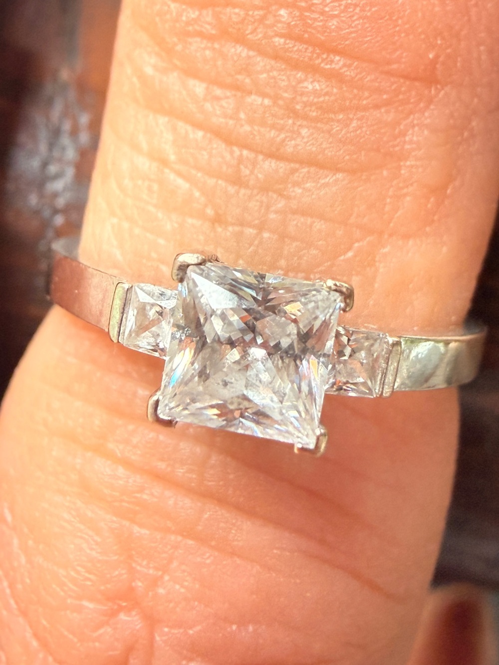 Princess Cut Solitaire Engagement Ring 10KT White Gold Sz6